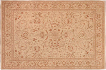 handmade Traditional Kafkaz Chobi Ziegler Beige Brown Hand Knotted RECTANGLE 100% WOOL area rug 10 x 14